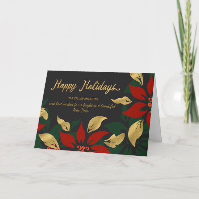 Cartes Pour Fêtes Annuelles Bonnes fêtes rouge et aluminium de Faux de (Devant)