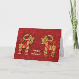 Cartes Pour Fêtes Annuelles Bonnes fêtes Scandinave fait sur commande de