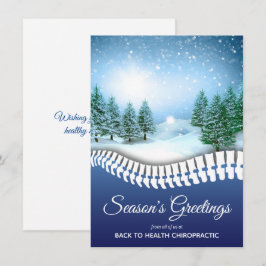 Cartes Pour Fêtes Annuelles Bonnes Fêtes Scène hivernale Bleu Chiropratique