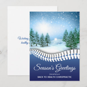 Cartes Pour Fêtes Annuelles Bonnes Fêtes Scène hivernale Bleu Chiropratique