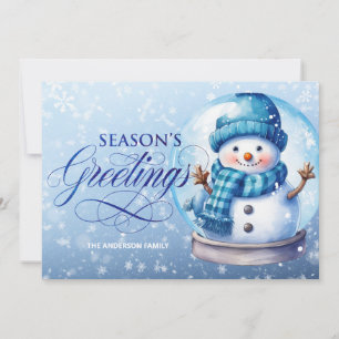 Cartes Pour Fêtes Annuelles Bonnes Fêtes Snowman Blue Noël