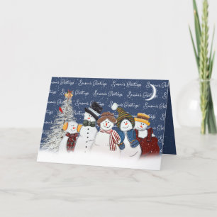 Cartes Pour Fêtes Annuelles Bonnes Fêtes Snowmen Dans Les Snowflakes
