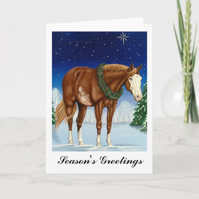 Cartes Pour Fêtes Annuelles Bonnes Fêtes sur Cheval de Peinture (Devant)