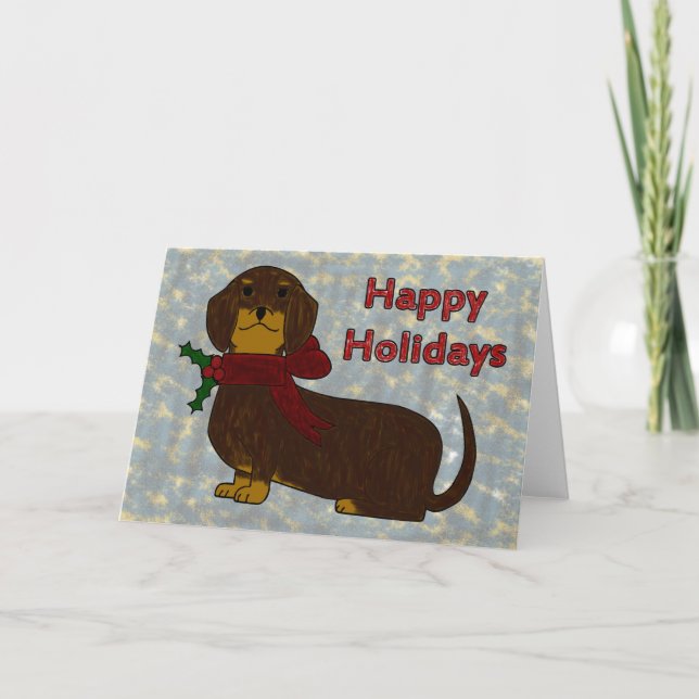 Cartes Pour Fêtes Annuelles Bonnes fêtes teckel (Devant)