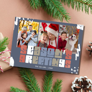 Cartes Pour Fêtes Annuelles Bonnes Fêtes Trois Photo Famille Noël