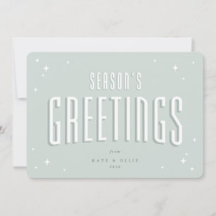 Cartes Pour Fêtes Annuelles Bonnes Fêtes Vert pâle Étoiles Rétro Appartement
