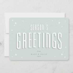 Cartes Pour Fêtes Annuelles Bonnes Fêtes Vert pâle Étoiles Rétro Appartement