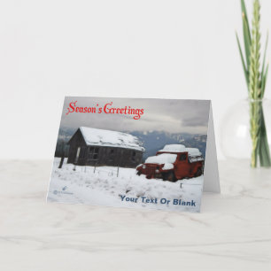 Cartes Pour Fêtes Annuelles Bonnes Fêtes - Vieux Camion Rouge