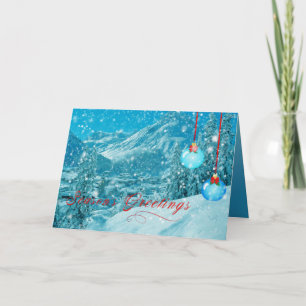 Cartes Pour Fêtes Annuelles Bonnes Fêtes Village d'hiver de neige