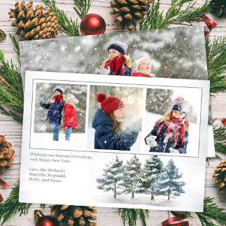 Cartes Pour Fêtes Annuelles Bonnes Fêtes Woodland Photo Collage