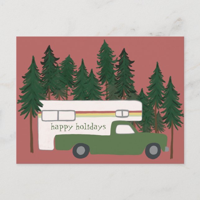 Cartes Pour Fêtes Annuelles BONNES VACANCES Camping Camper Camping Camping Cam (Devant)