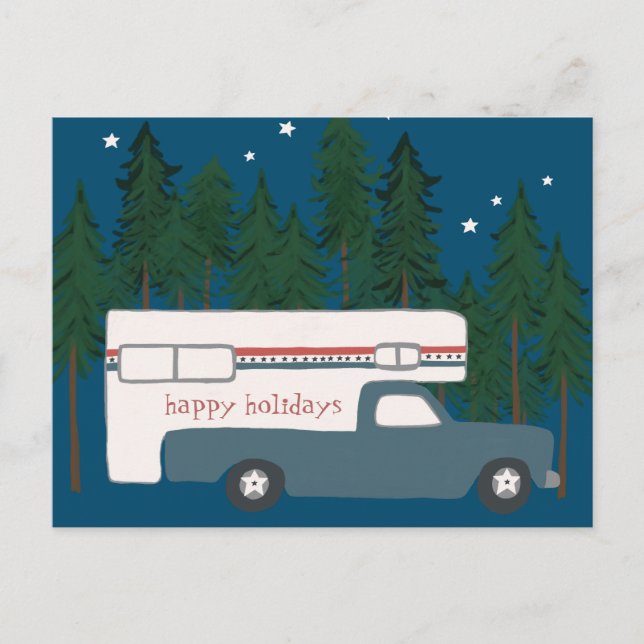 Cartes Pour Fêtes Annuelles BONNES VACANCES Camping Camper Camping Camping Cam (Devant)