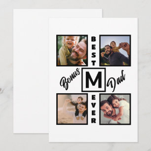 Cartes Pour Fêtes Annuelles Bonus moderne personnalisé Papa Stepdad 4 Photo Co