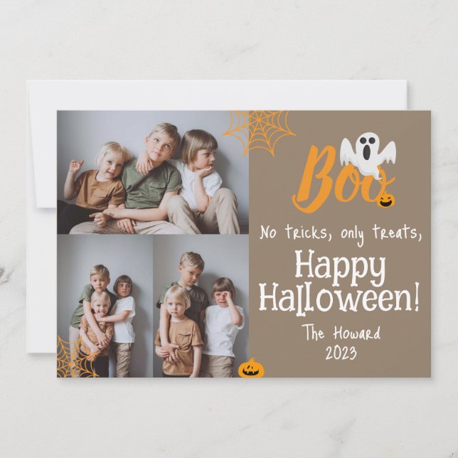 Cartes Pour Fêtes Annuelles Boo citrouille jack-o-lanterne Halloween Collage p (Devant)