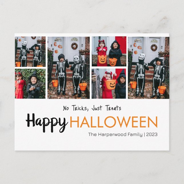 Cartes Pour Fêtes Annuelles Boo citrouille jack-o-lanterne Halloween Collage p (Devant)