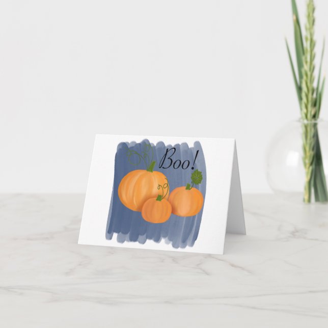 Cartes Pour Fêtes Annuelles Boo Citrouilles (Devant)