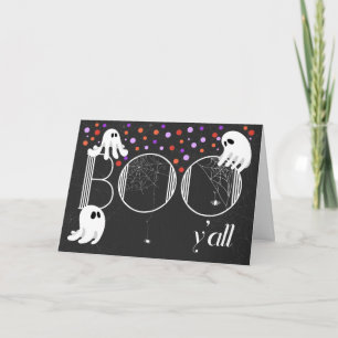 Cartes Pour Fêtes Annuelles BOO Yall Fantômes Pois et araignées Halloween