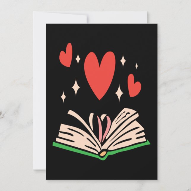 Cartes Pour Fêtes Annuelles Book Heart Clothing Her Gift Book Lover Valentines (Devant)