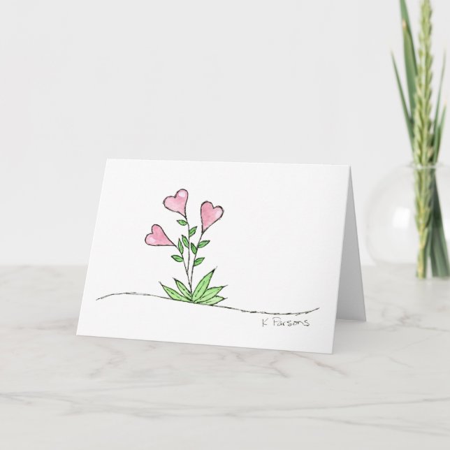 Cartes Pour Fêtes Annuelles Boquet de coeur (Devant)