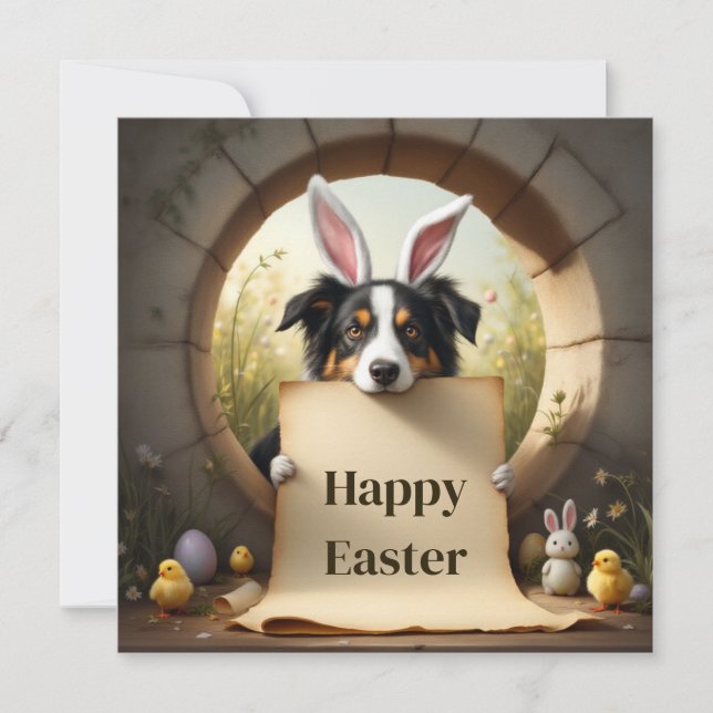 Cartes Pour Fêtes Annuelles Border Collie chien et le message (Devant)