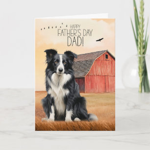 Cartes Pour Fêtes Annuelles Border Collie Chien Grange Rouge Occidentale Fête