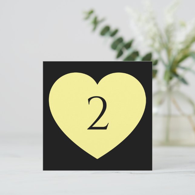 Cartes Pour Fêtes Annuelles Bordure coeur des numéros de tableau (Debout devant)