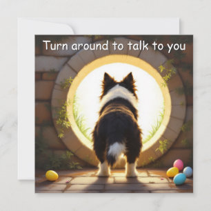 Cartes Pour Fêtes Annuelles Bordure Collie chien - avec Nom de famille