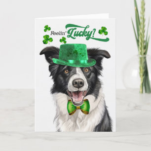 Cartes Pour Fêtes Annuelles Bordure Collie Chien Lucky St Patrick's Day