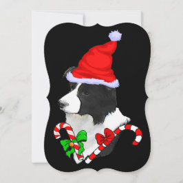 Cartes Pour Fêtes Annuelles Bordure Collie Noël