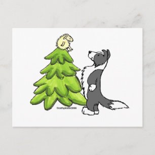 Cartes Pour Fêtes Annuelles Bordure Collie Noël