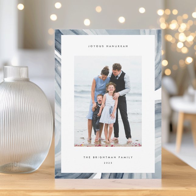 Cartes Pour Fêtes Annuelles Bordure d'agneau glacé | Hanoukka Photo (Créateur téléchargé)