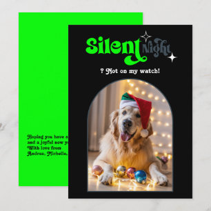 Cartes Pour Fêtes Annuelles Bordure drôle rétro photo de Noël pour chien de co