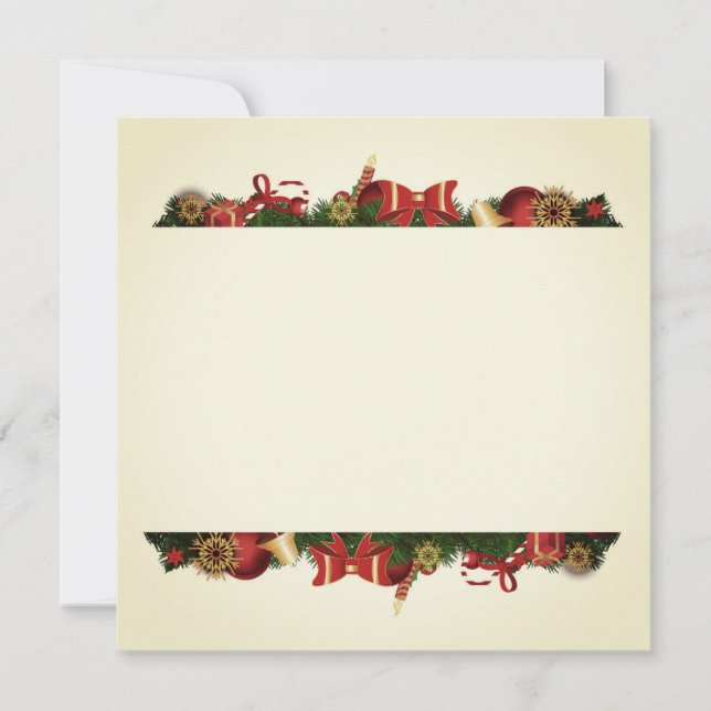 Cartes Pour Fêtes Annuelles Bordures de Noël (Devant)