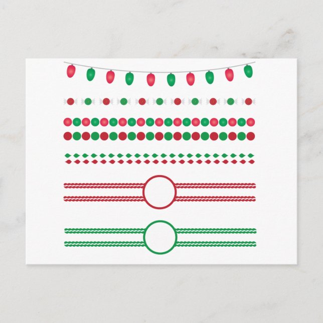 Cartes Pour Fêtes Annuelles bordures de noël cadre vacances (Devant)