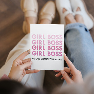 Cartes Pour Fêtes Annuelles Boss de fille rose moderne Meilleur cadeau de fill