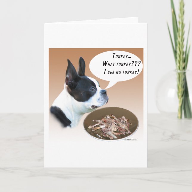 Cartes Pour Fêtes Annuelles Boston Terrier Turquie (Devant)