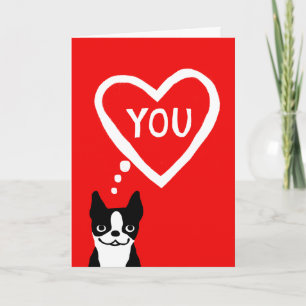 Cartes Pour Fêtes Annuelles Boston Terrier Valentine