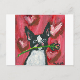 Cartes Pour Fêtes Annuelles Boston Terrier Valentine Be Mine Heart