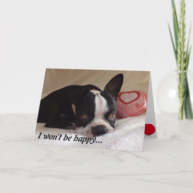 Cartes Pour Fêtes Annuelles Boston Terrier Valentine's Day Card (Devant)