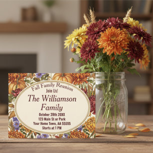 Cartes Pour Fêtes Annuelles Botanique Automne Réunion florale