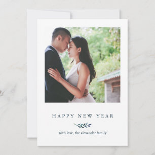 Cartes Pour Fêtes Annuelles Botanique d'hiver avec des rayures Bonne année pho