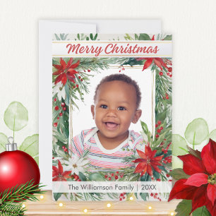 Cartes Pour Fêtes Annuelles Botanique d'hiver Photo de fête Joyeux Noël