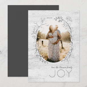 Cartes Pour Fêtes Annuelles Botanique Oval Frame Gray Holiday
