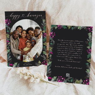 Cartes Pour Fêtes Annuelles Botaniques sombres de Bohême Cute 1 Photo Kwanzaa