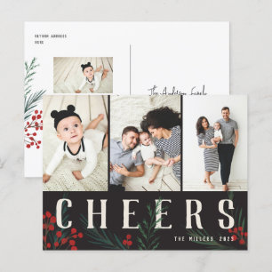 Cartes Pour Fêtes Annuelles Botaniques typographiques 3 Photos