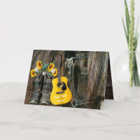 Botte de cowboy du cheval occidental guitare tourn