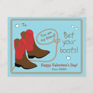 Cartes Pour Fêtes Annuelles Botte de cowboy rouge Photo Salle de classe Saint-