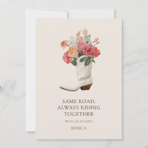 Cartes Pour Fêtes Annuelles Botte de cowgirl florale occidentale Bff Galentine