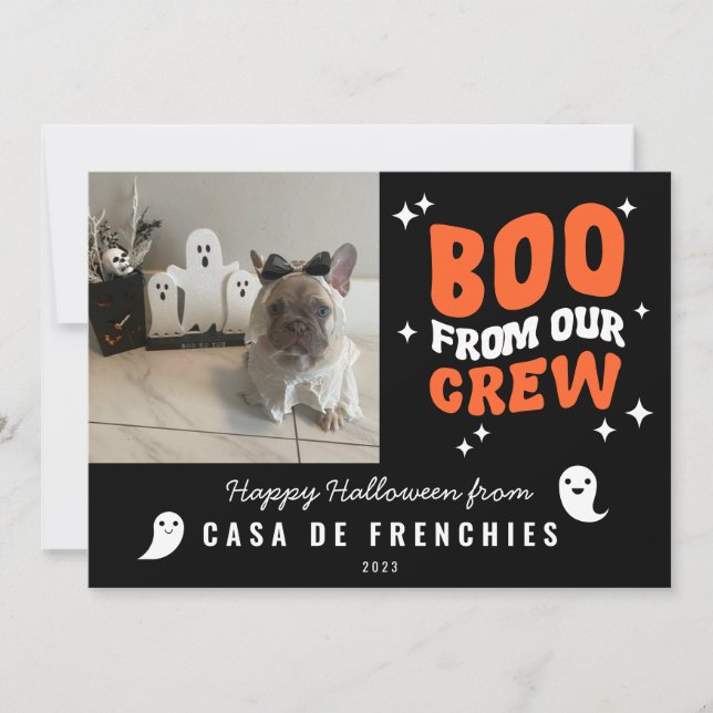Cartes Pour Fêtes Annuelles Botte de l'équipage | Retro moderne Halloween phot (Devant)