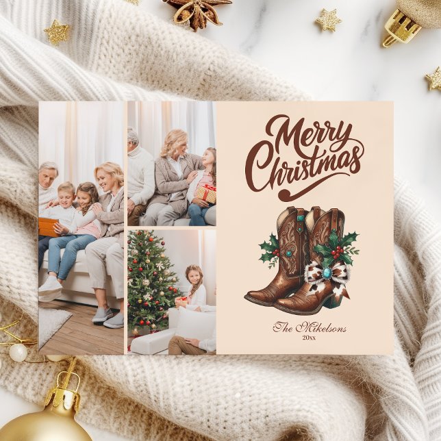 Cartes Pour Fêtes Annuelles Botte de l'Ouest et Bottes Noël 3 Photo (Créateur téléchargé)